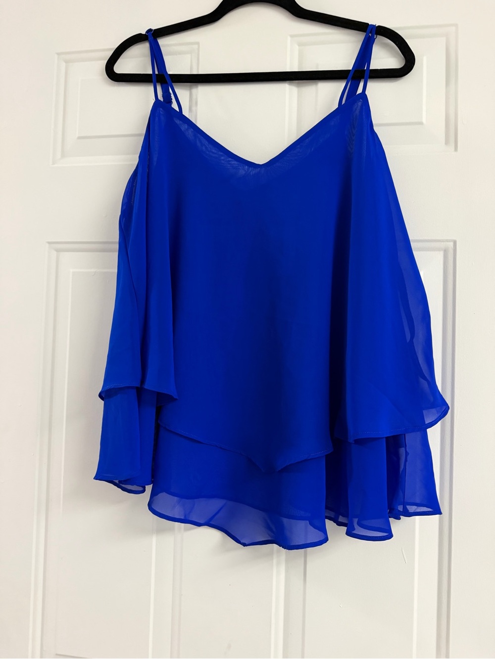 torrid Royal Blue Layered Chiffon Camisole with Double Spaghetti Straps